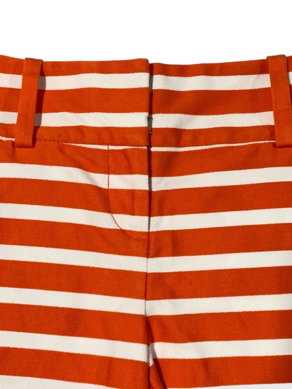 Annt Taylor Signature Womens Orange and White Striped Shorts Size 0 - Picture 2 of 13